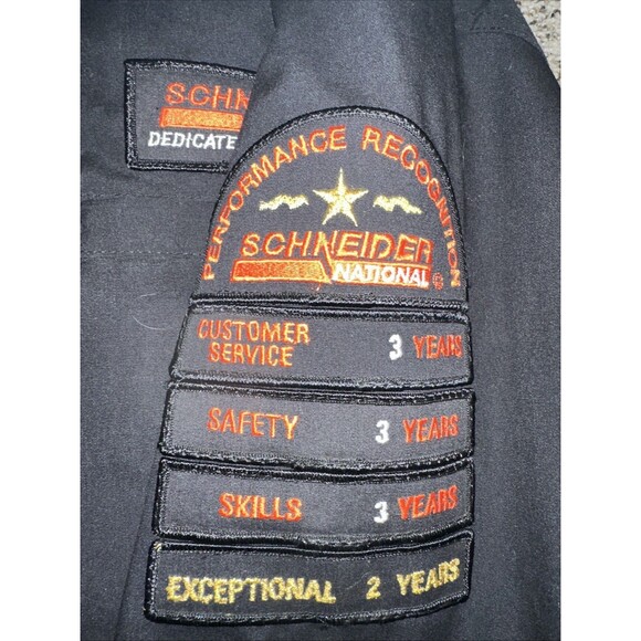 90s Jacket Snap Mens L Patch Logo Schneider National With Linner CHUCK - Picture 5 of 10